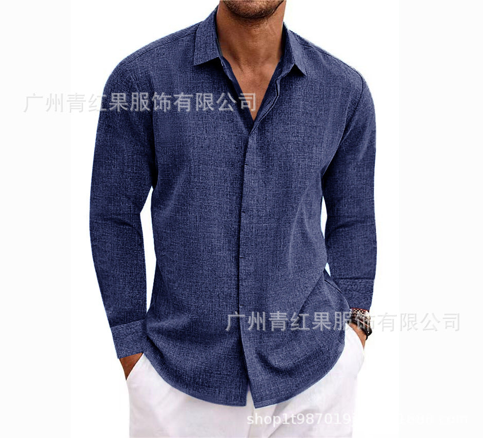 Men's linen long-sleeved