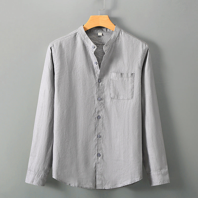 Summer linen short-sleeved shirt