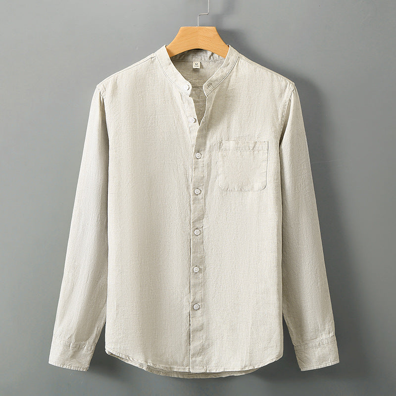 Summer linen short-sleeved shirt