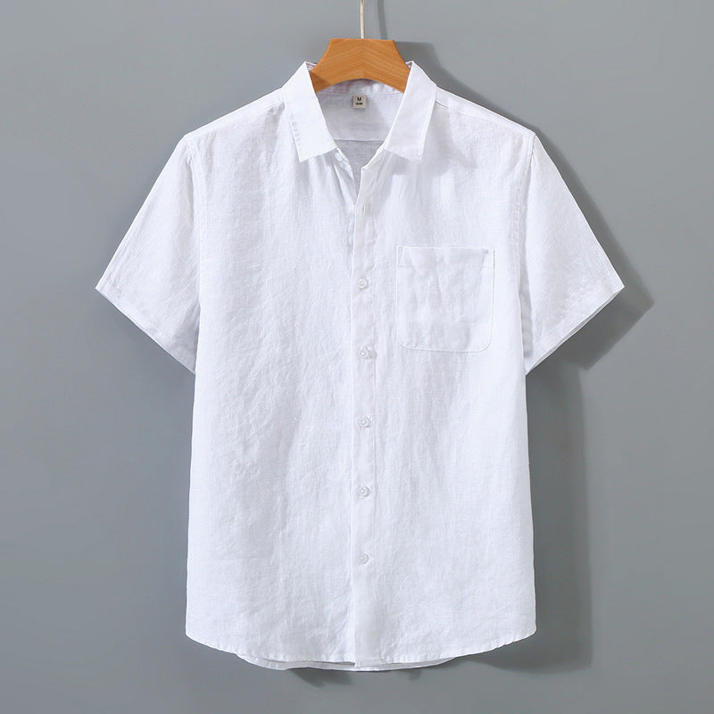 Summer linen short-sleeved shirt