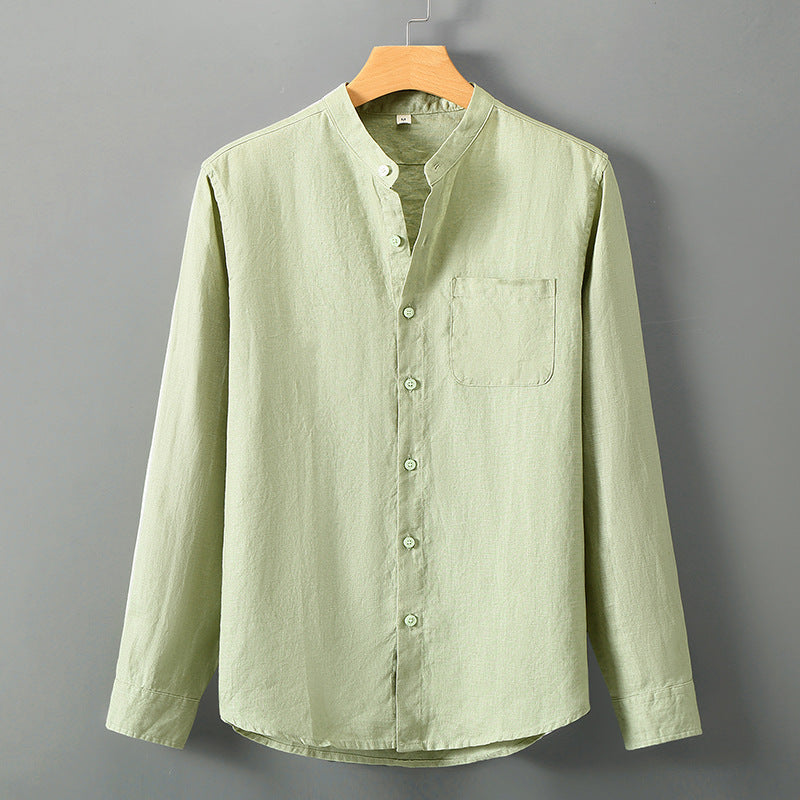 Summer linen short-sleeved shirt