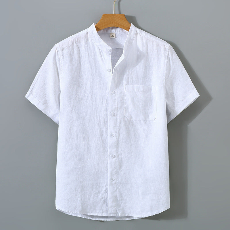 Summer linen short-sleeved shirt