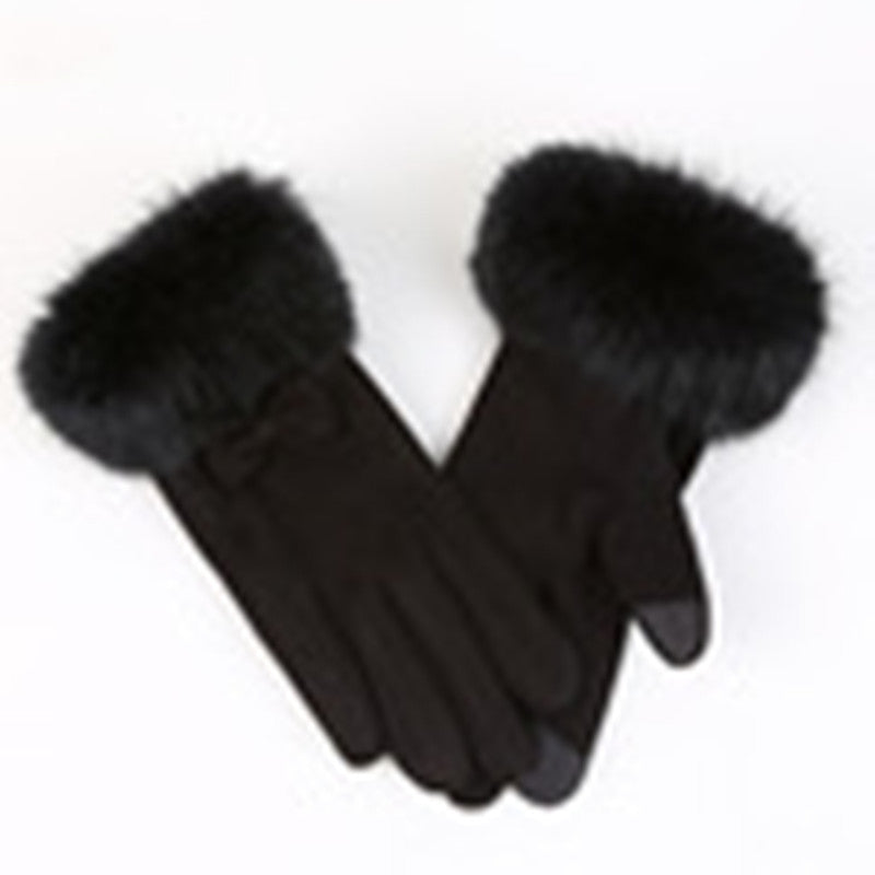 Velvet Suede Gloves For Women