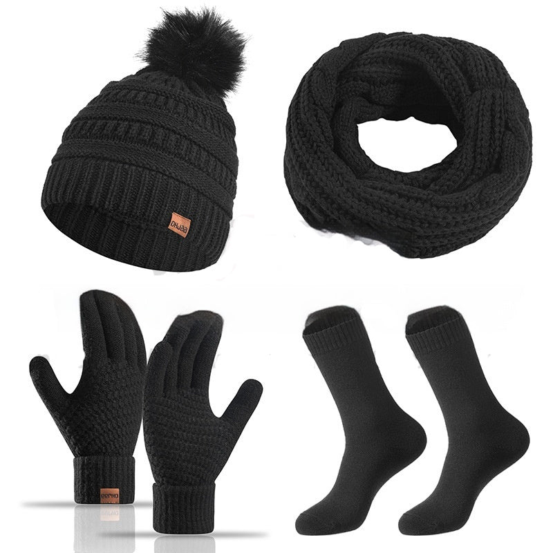 Winter Female Cap Scarf Gloves And Socks