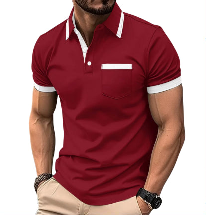 Polo Shirt Button Pocket Men's