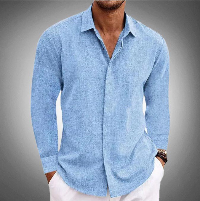 Men's linen long-sleeved