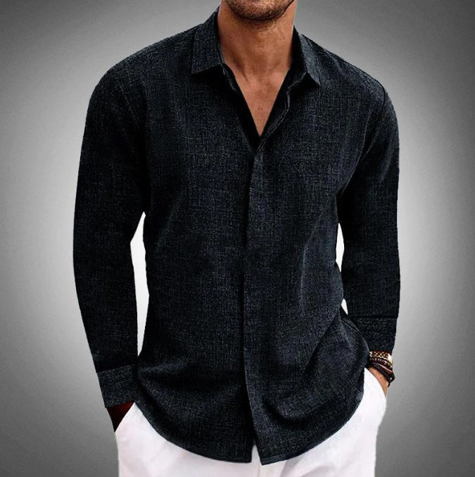 Men's linen long-sleeved