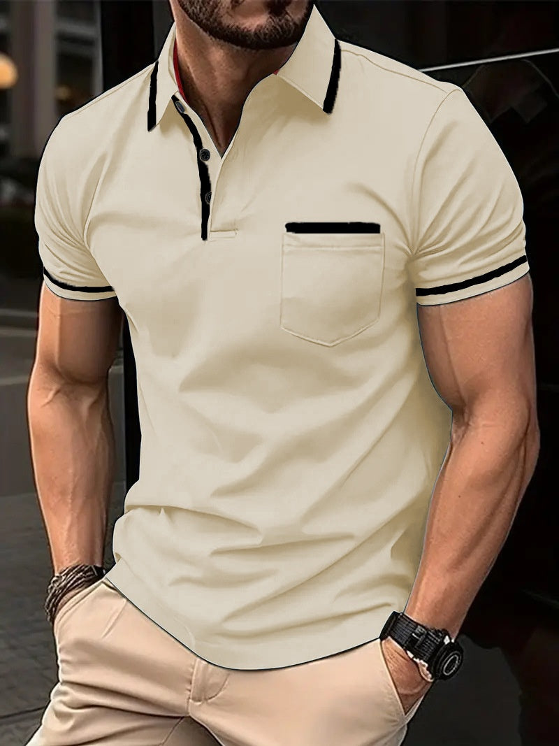 Polo Shirt Button Pocket Men's
