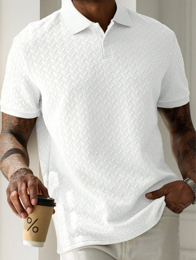 Front Button Short Sleeve Simple Polo Shirt